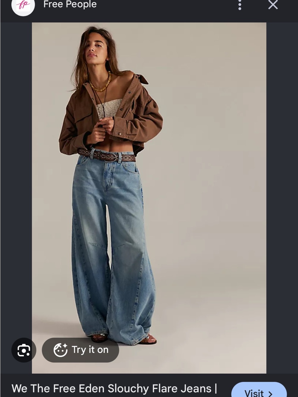 We The Free Eden Slouchy Wide-Leg Jeans - Light Blue
